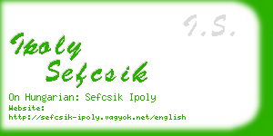 ipoly sefcsik business card
